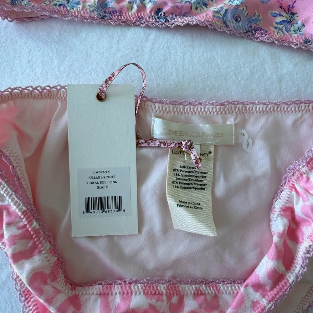 LoveShackFancy Reef Pink Bellan Bikini Set - Picture 6 of 7